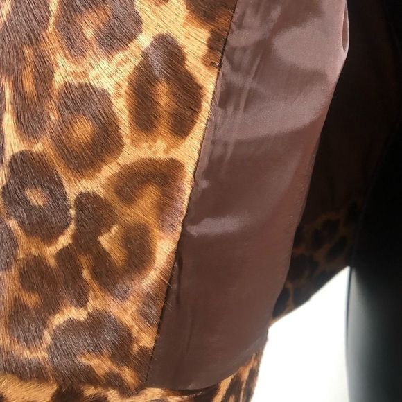 L’Agence by Agent Provocateur NWT Leather Leopard Biker Jacket Size Small - Picture 8 of 16